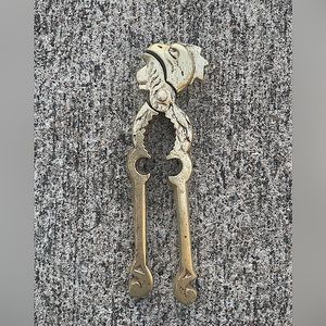 VINTAGE BRASS ROOSTER NUTCRACKER